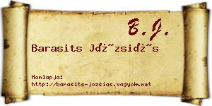 Barasits Józsiás névjegykártya